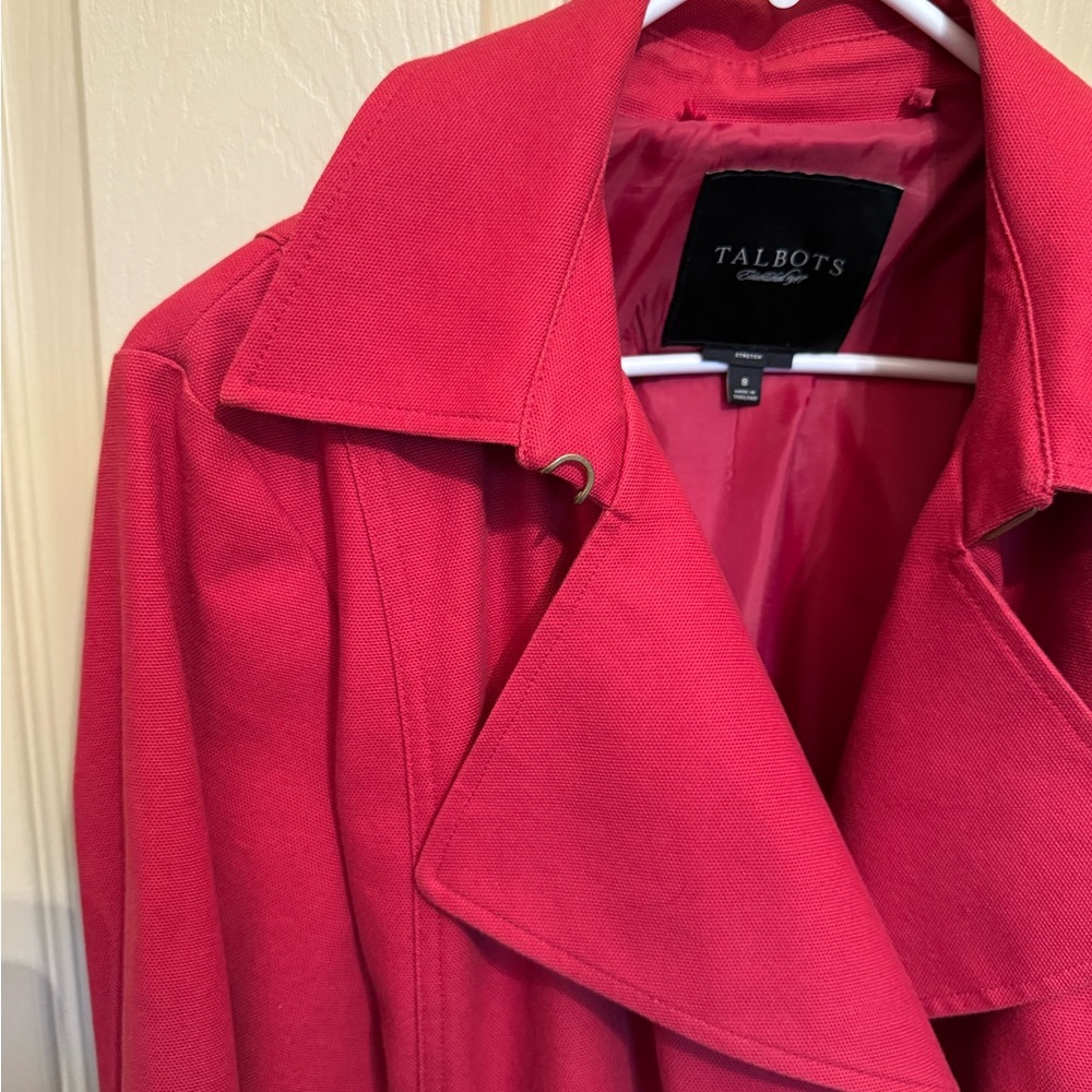 Talbots Vibrant Red Trench Coat - Picture 8 of 12